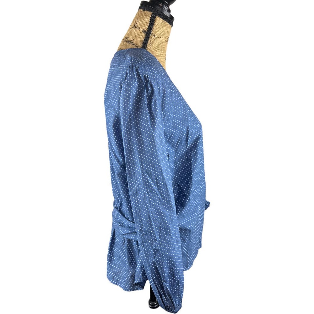 NWT Paige Aeldra Wrap Dot Print Bijou Blue White XL - Picture 3 of 6